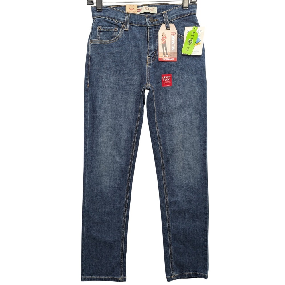 NWT Levis 511 Slim Performance Jeans Kids Size 14 Reg 27x29 Blue